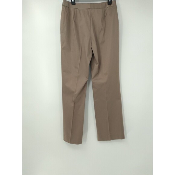Lafayette 148 woman's brown cotton sateen pants Size 8 stretch career - Picture 4 of 10